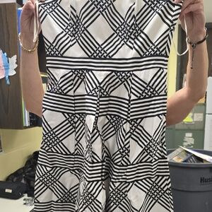 Elegant Black and White Patterned Dress